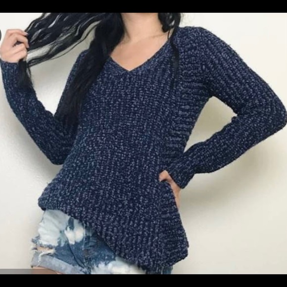 Anthropologie Moth Blue Zipper Sweater sz M - Picture 4 of 12